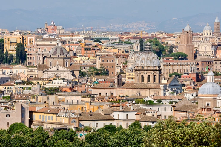 Panoramic view of Rome from the Janiculum terrace