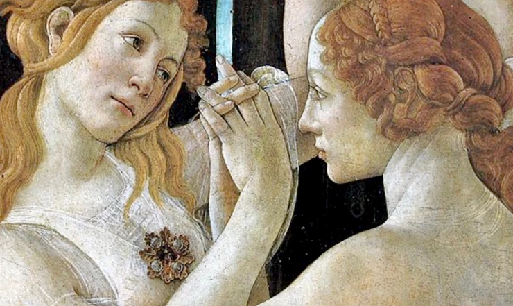 detail of The Three Graces in Primavera