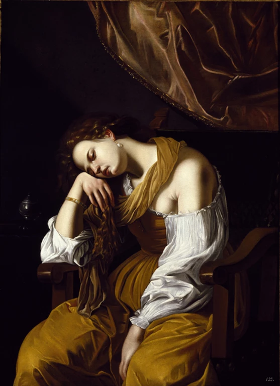 Artesimia Gentileschi, Mary Magdalen as Melancholy, circa 1622-25