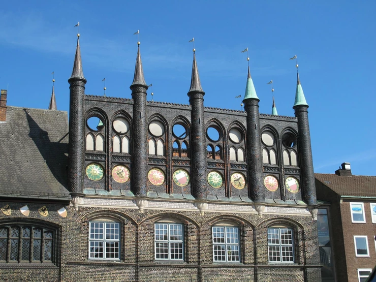 the unique town hall in Lubeck Germany