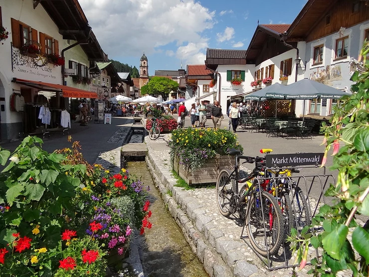 Obermarkt street in Mittenwald Germany