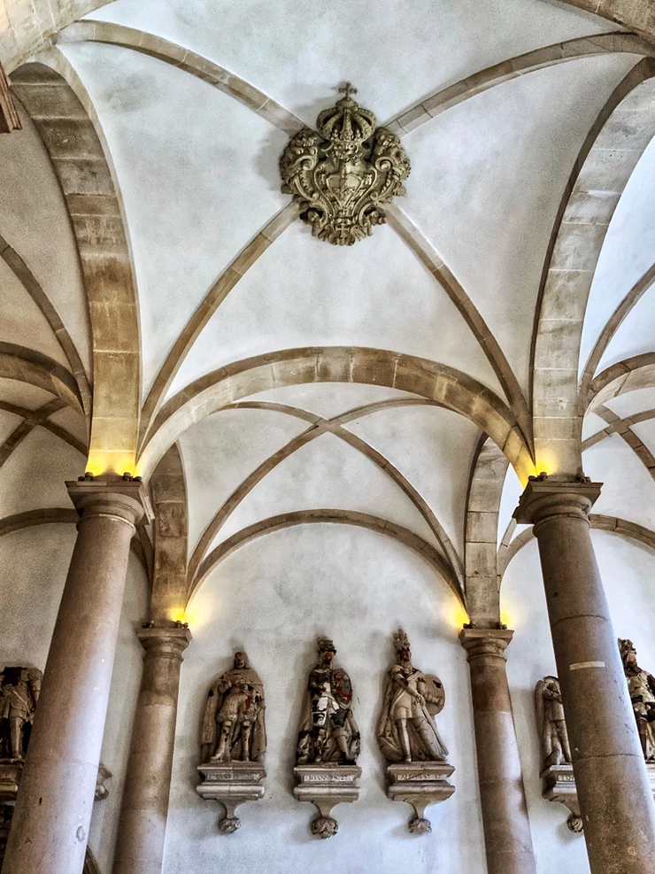 vaulted ceilings of the Kings Hall in Alcobaça monastery