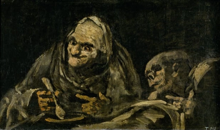 Fransisco Goya, Two Old men Eating Soup, 1819-23