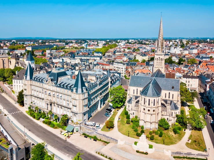 aerial view of the elegant town of Pau France