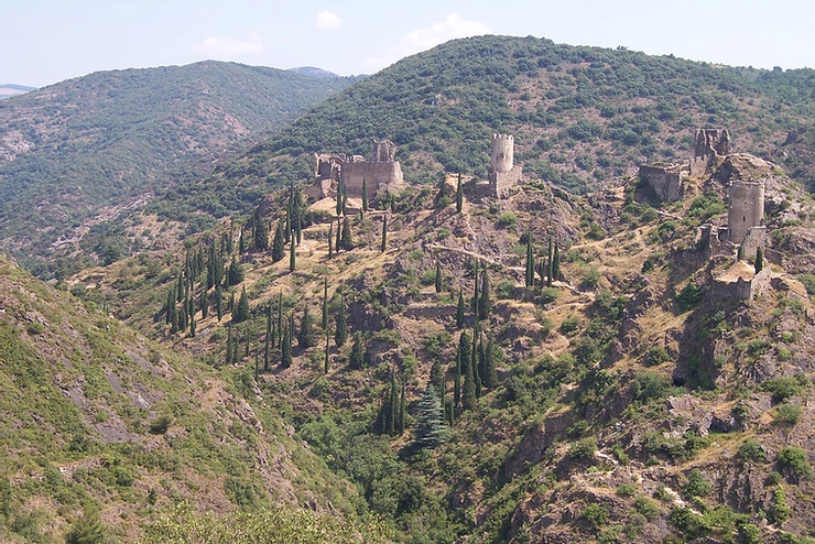 the vestiges of Cathar Castles in Lastours France