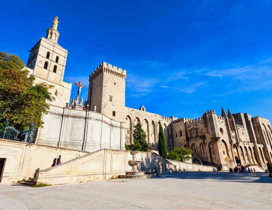 the majestic Pope's Palace in Avignon France, an unmissable site in Provence