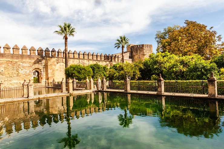 reflecting pool in the alcazar of Carmona Spain