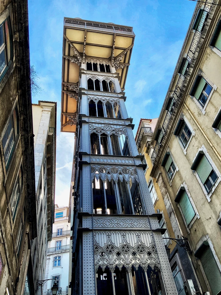 the wrought iron Santa Justa Elevator in Baixa