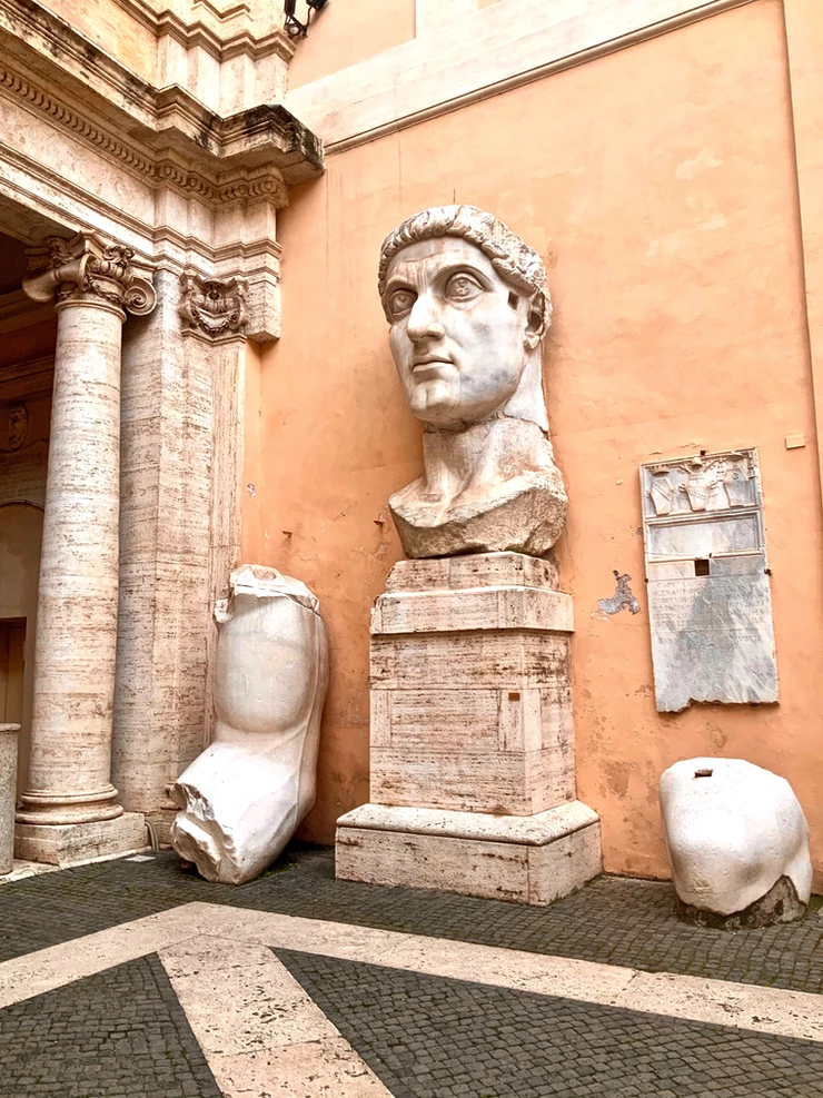 remains of the colossus of Constantine in the Capitoline Museums