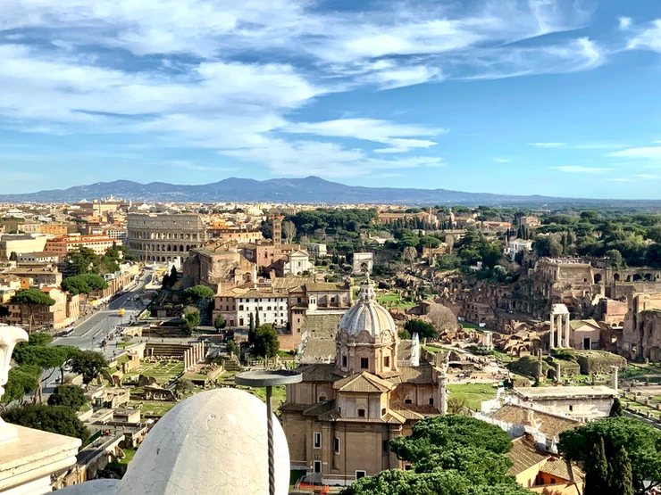 view of the Roman Forum from the Vittorio Emanuel II Monument