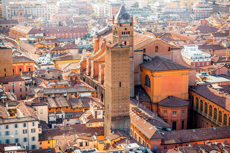 the historic center of Bologna