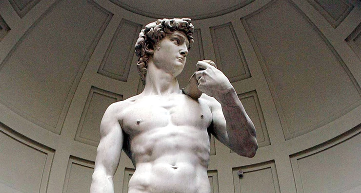 Michelangelo's David in the Accademia Gallery in Florence
