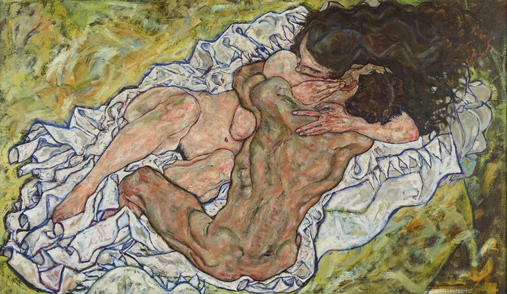 Egon, Schiele, The Embrace (Lovers II), 1917