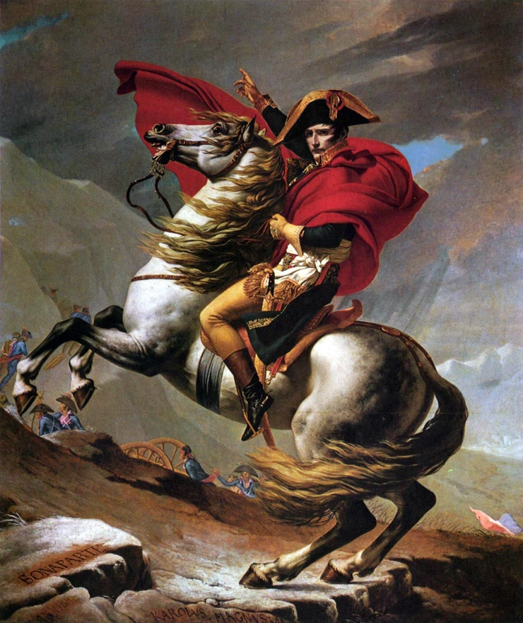 Jacques-Louis David, Napoleon Crossing the Alps, 1801 -- in the must see Belvedere Museum in Vienna