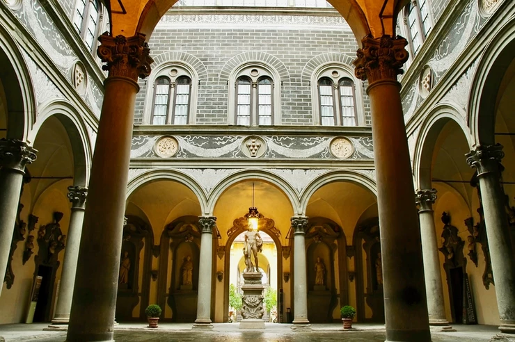 courtyard of the Medici-Riccardi Palace in Florence