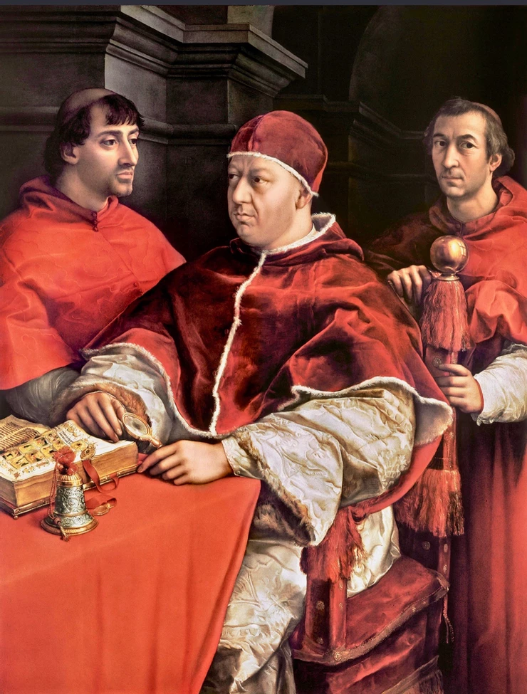 Raphael painting of Pope Leo X, in the Pitti Palace