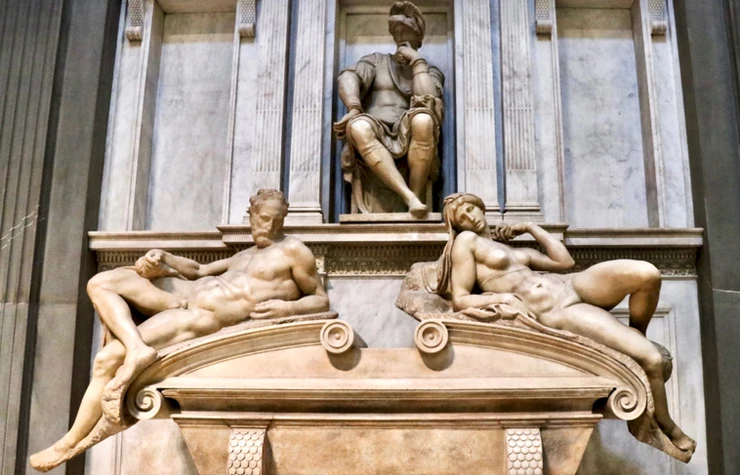 Giuliano's tomb by Michelangelo in the Medici Chapel of the Basilica of San Lorenzo