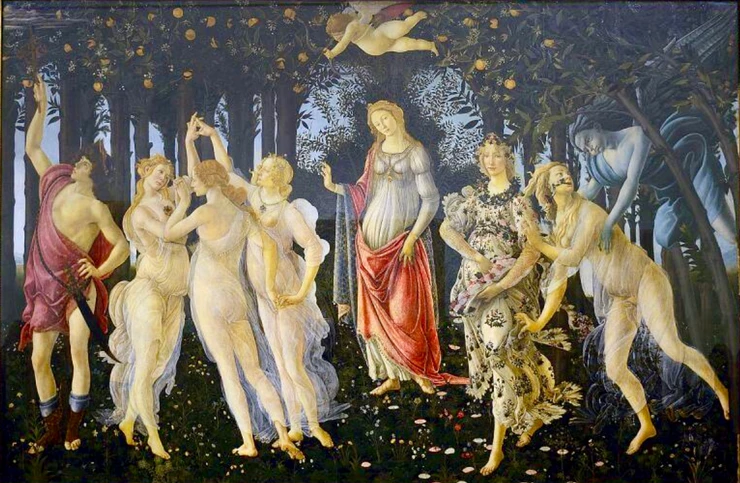 Sandro Botticelli, Primavera, 1482 at the Uffizi Gallery, which is Florence's top attraction