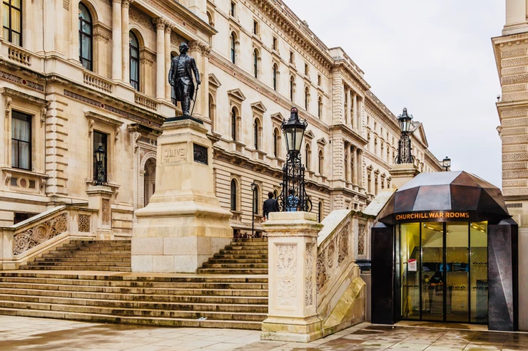 Clive Steps and the entrance to the Churchill War Rooms