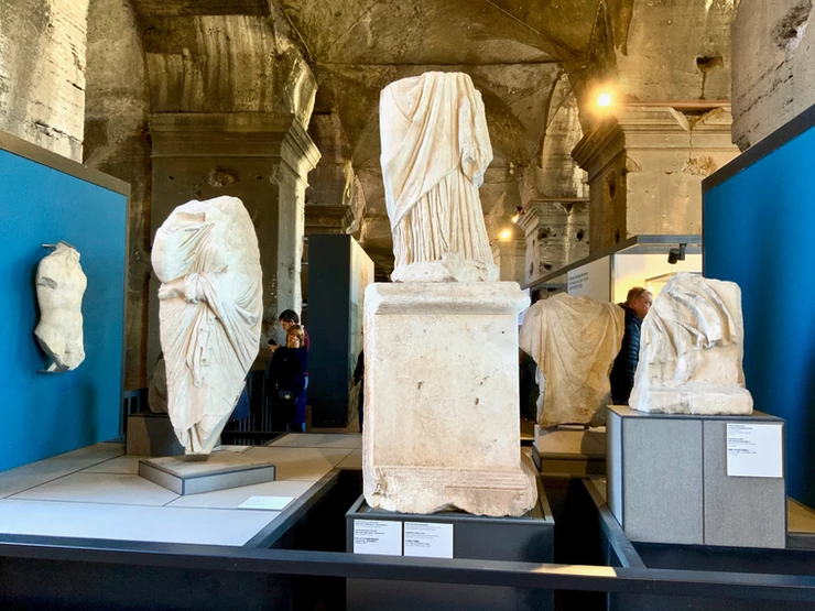 statues on display at the Colosseum