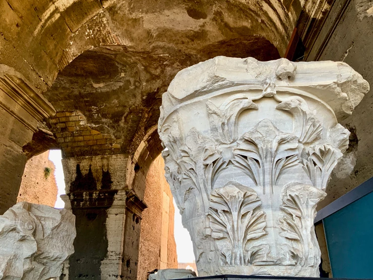 column capital inside the Colosseum