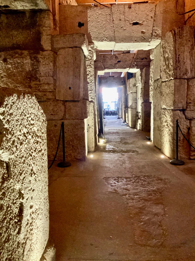 the central corridor where the gladiators strode