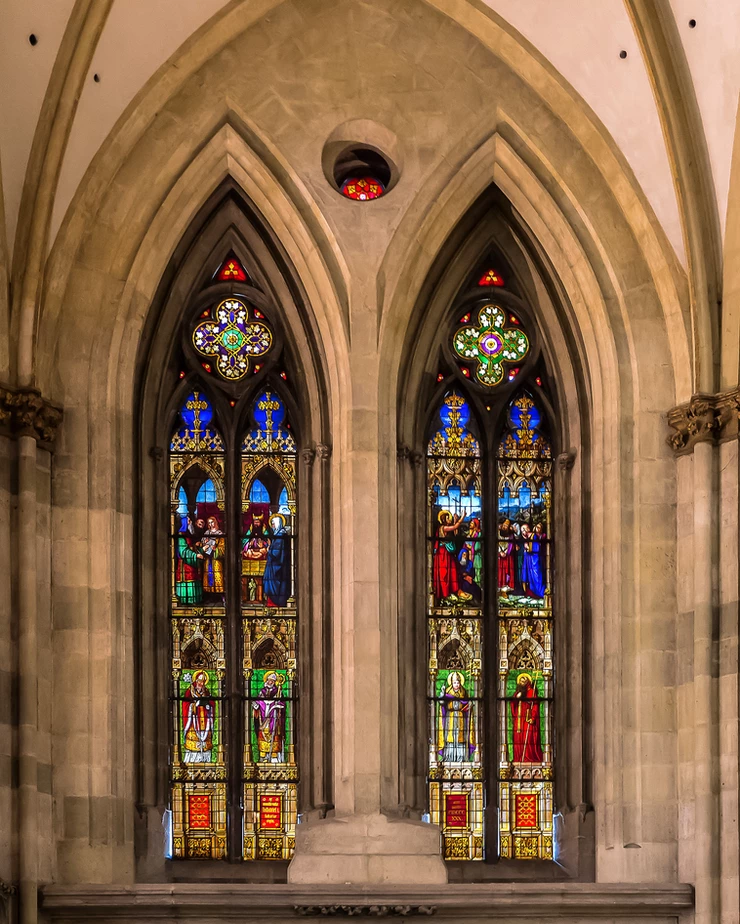 stained glass windows in Regensburg Cathedral