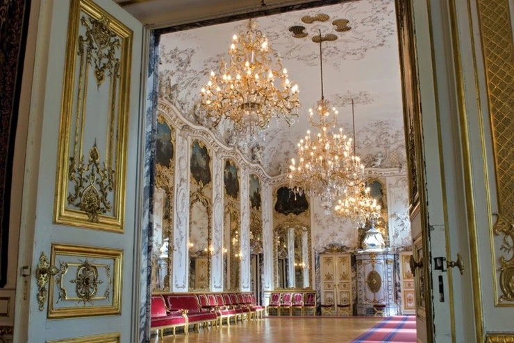 grand ballroom inside Schloss St. Emmermam