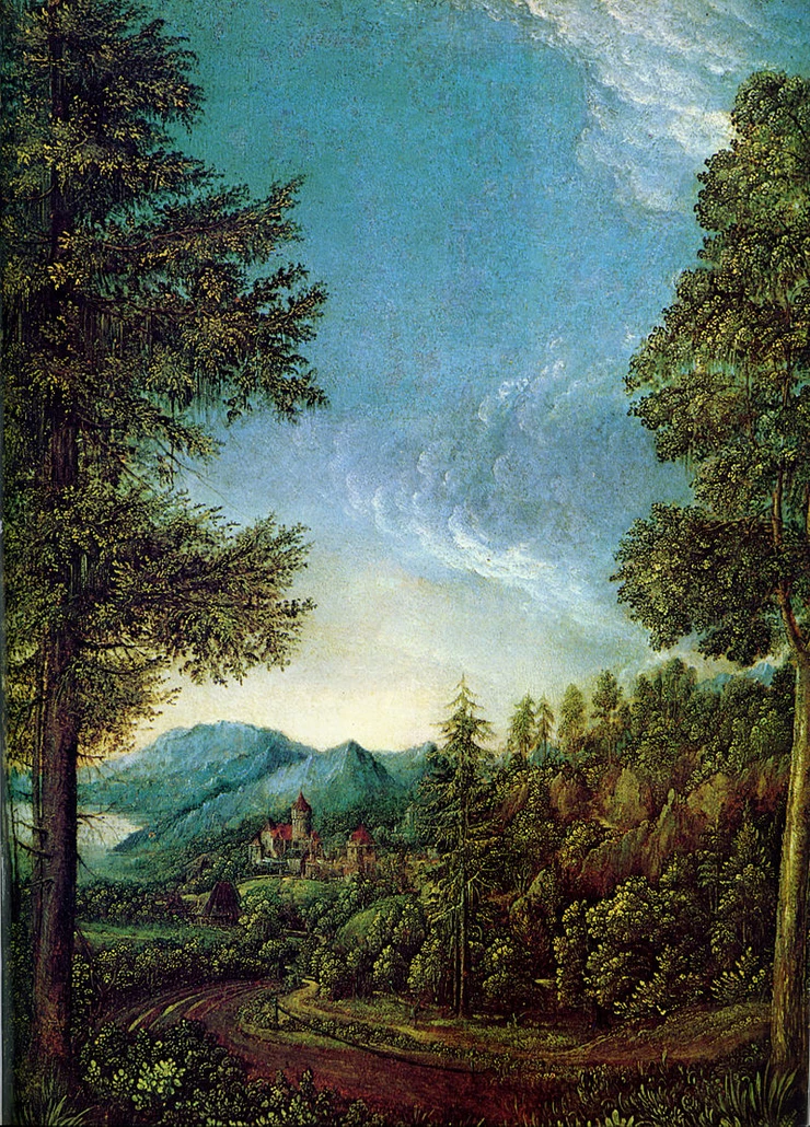 Danube landscape near Regensburg, by Albrecht Altdorfer