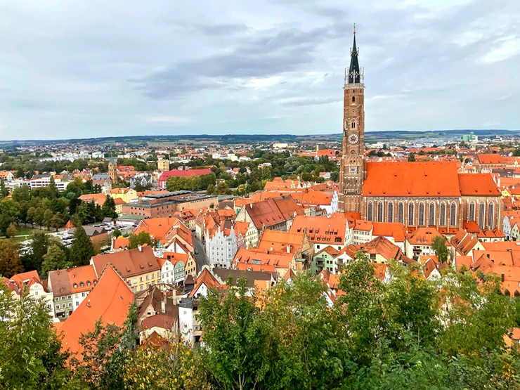 view of adorable Landshut from Trausnitz Castle, the ducal residence of the Wittelsbach dynasty