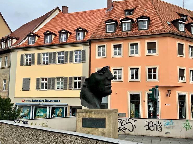 the Centurion sculpture by Polish artist, Igor Mitoraj in Bamberg's old town