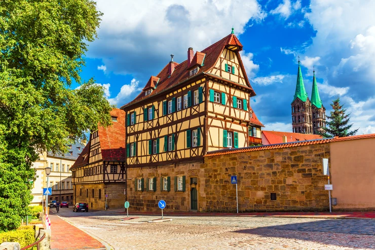 beautiful half-timbered architecture in Bamberg's UNESCO-listed old town
