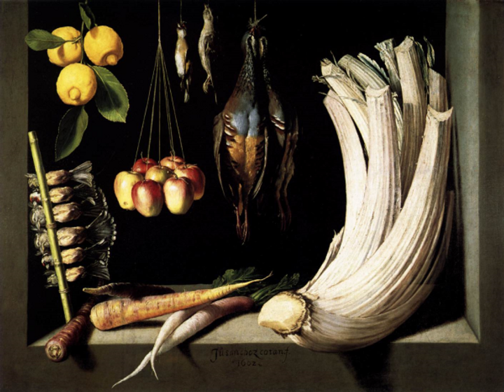 Juan-Sanchez Cotan, Still Life with Game, Vegetables and Fruit, 1602