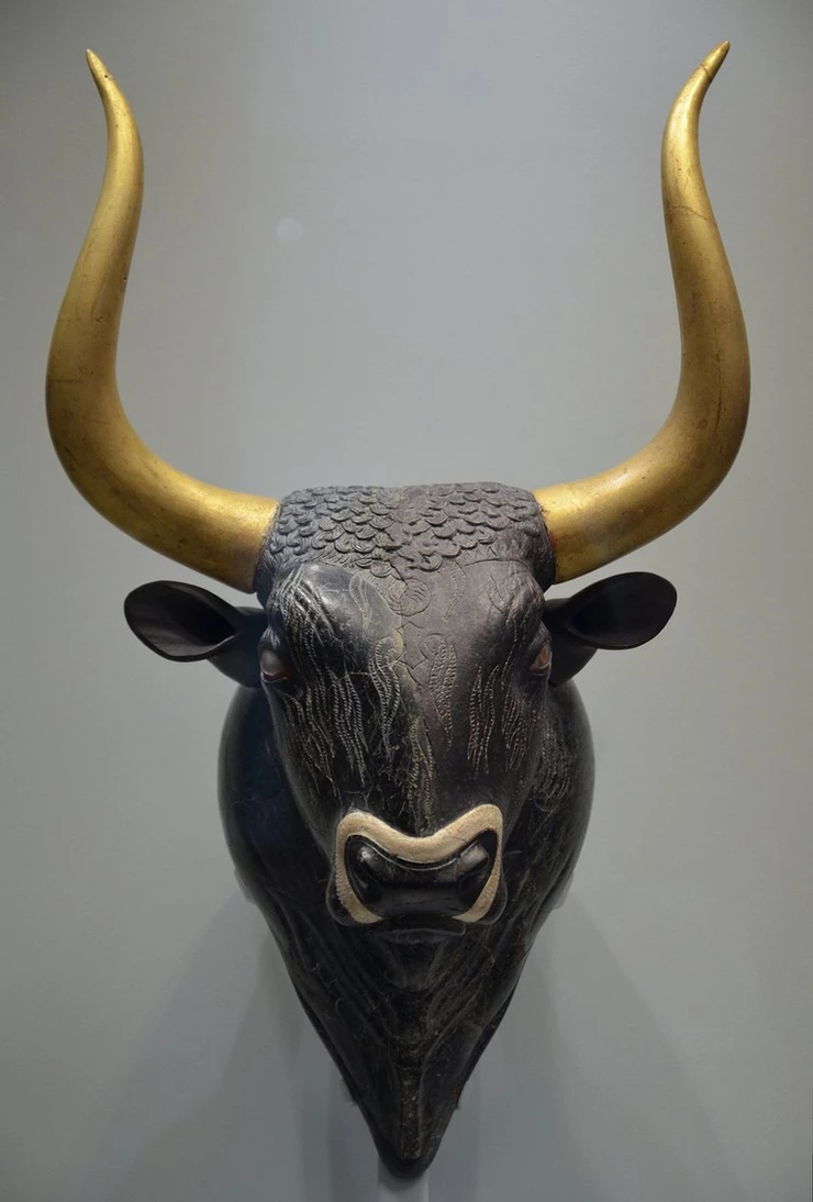 Minotaur head on display at the Heraklion Museum