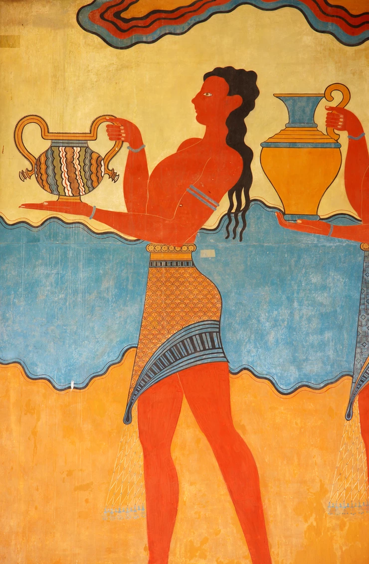 detail of the cup bearer fresco at Knossos