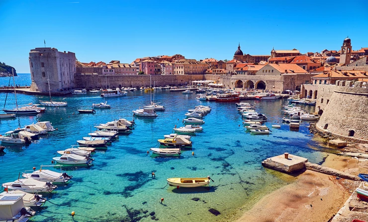 the beautiful harbor in Dubrovnik
