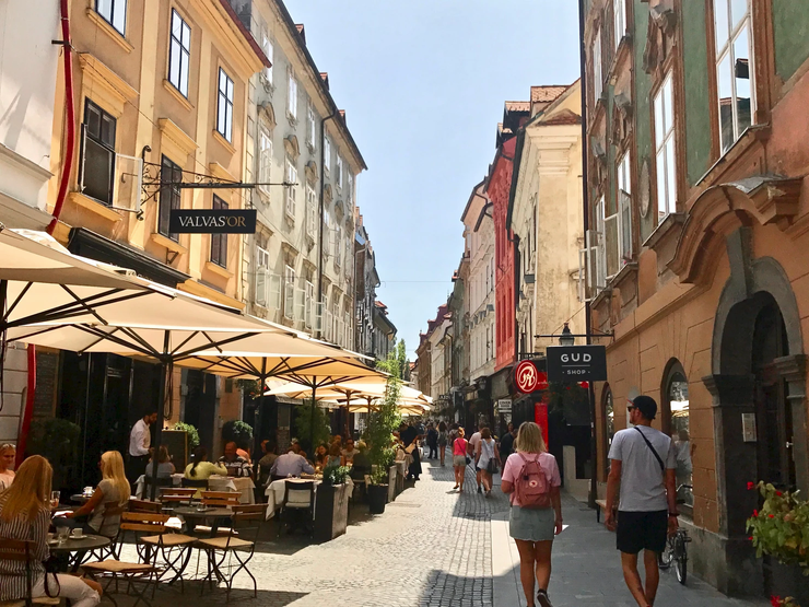 Ljubljana's main shopping and restaurant street