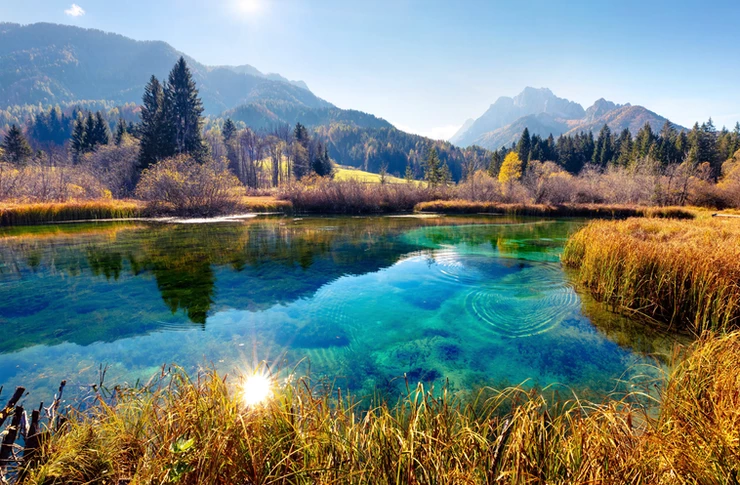 beautiful lake in the Julian Alps