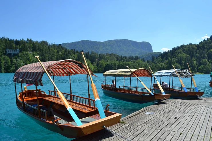 plenta boats in Lake Bled Slovenia