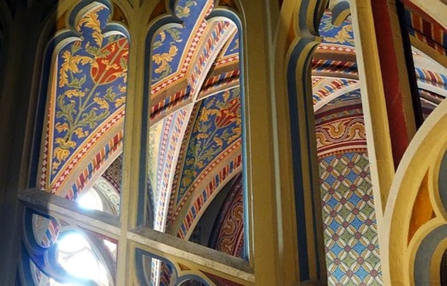 colorful interior of Matthias Church