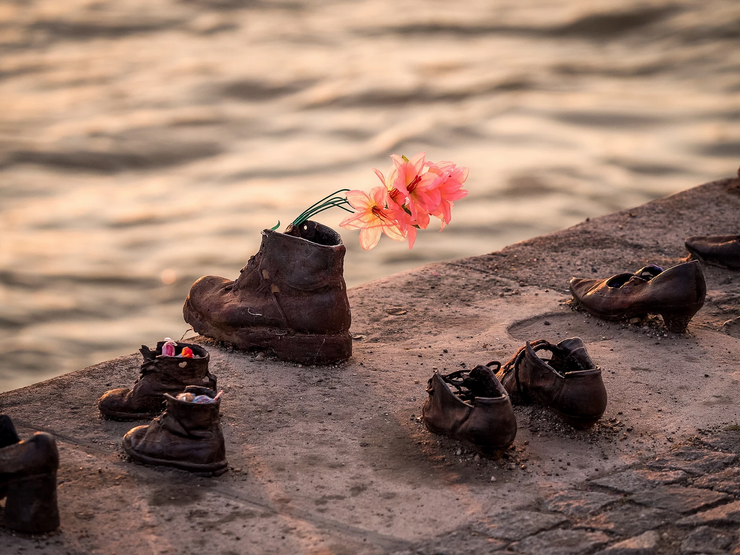 poignant Shoes on the Danube sculpture