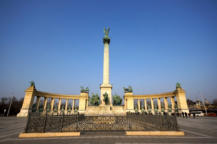 the Millennium Monument in Heroes' Square 