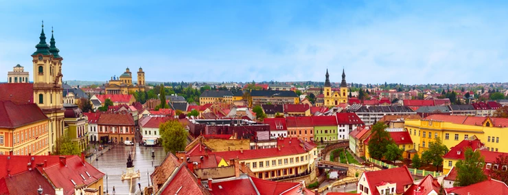 panorama of Eger cityscape