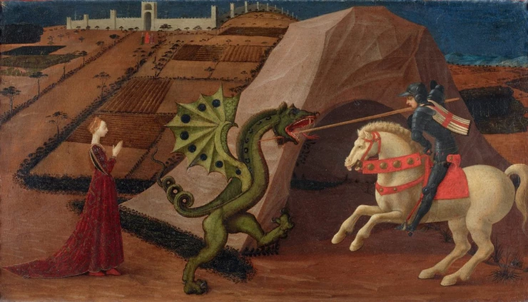 Paolo Uccello, St. George and the Dragon, 1430-1435, Musee Jacquemart-Andre