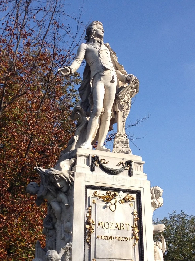 famous Mozart statue in the Burggarten