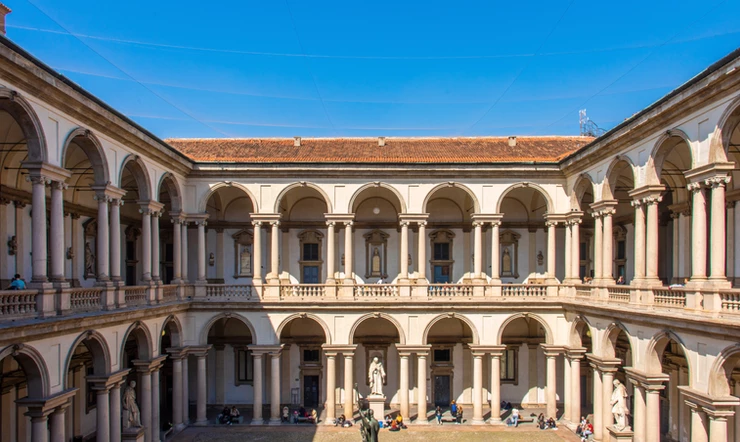 courtyard of the Brera Museum in Milan