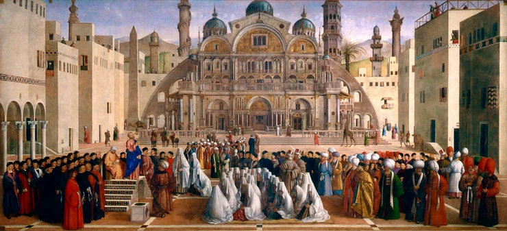 Giovanni Bellini, St. Mark Preaching in Alexandria, 1504-07