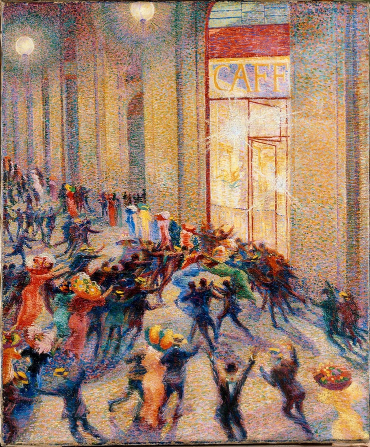 Umberto Boccioni, Riot in the Gallery, 1910