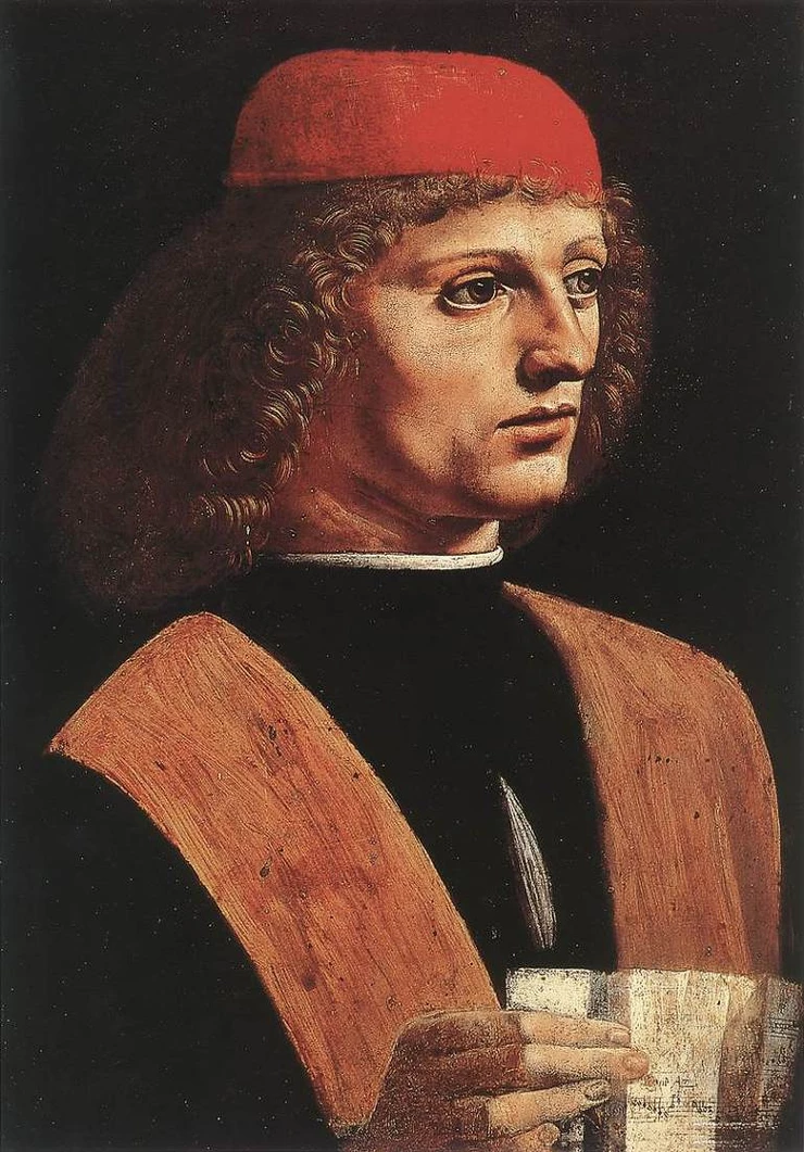 Portrait of a Musician, 1483-87 -- attributed to Leonardo da Vinci