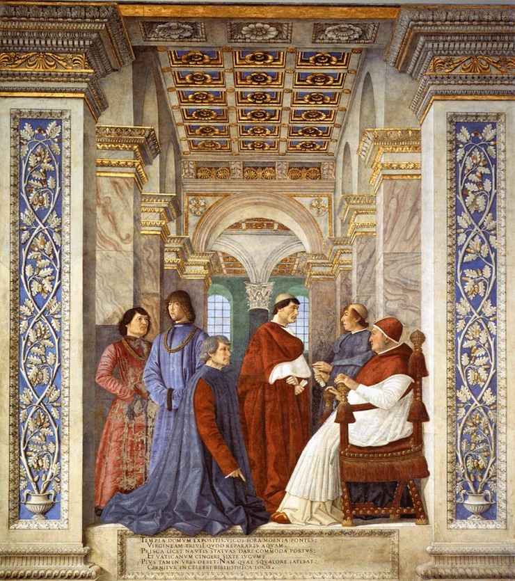 Melozza de Forli, Sixtus IV Founding the Vatican Library, 1477